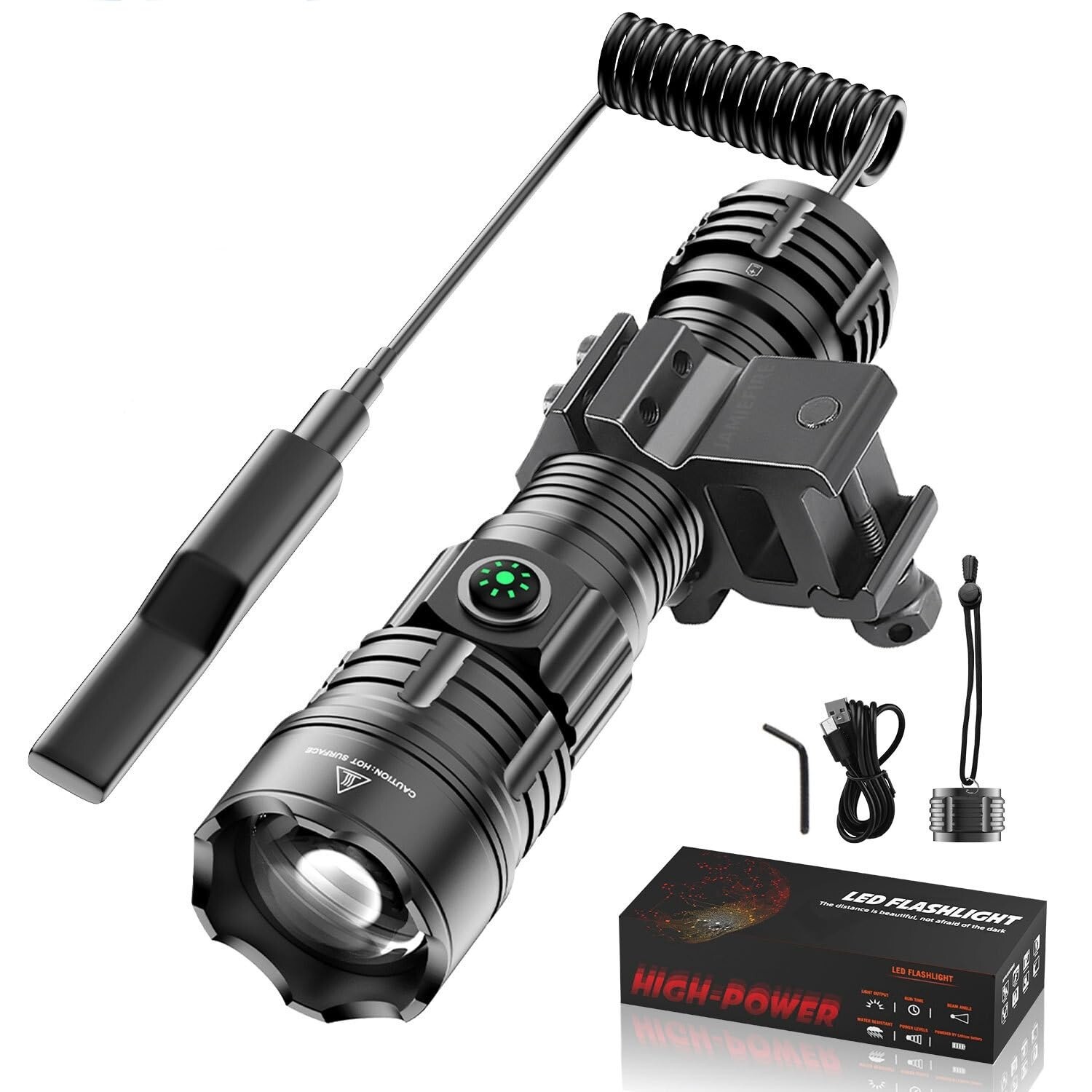 WINDFIRE Tactical Flashlight Rechargeable, 3000 Lumen Flashlight High ...