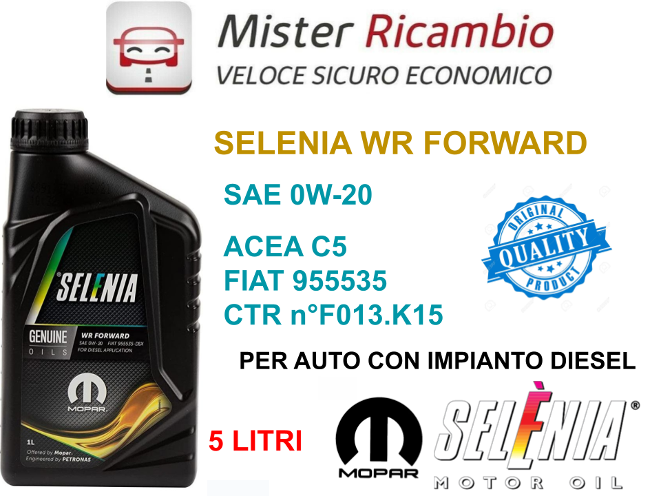 KIT 4 L OLIO MOTORE SELENIA WR FORWARD 0W30 ACEA C2 FIAT 955535-DS1 - Foto 7