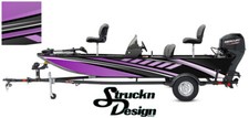 Boat Wrap Purple Modern Bass Vinyl Abstract Graphic Fishing Decal Kit Fish USA  