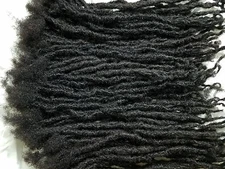100% Human Hair Locks handmade Dreadlocks 80 pieces 5" black