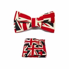 Union Jack Design Bow Tie  Pocket Square Set, British