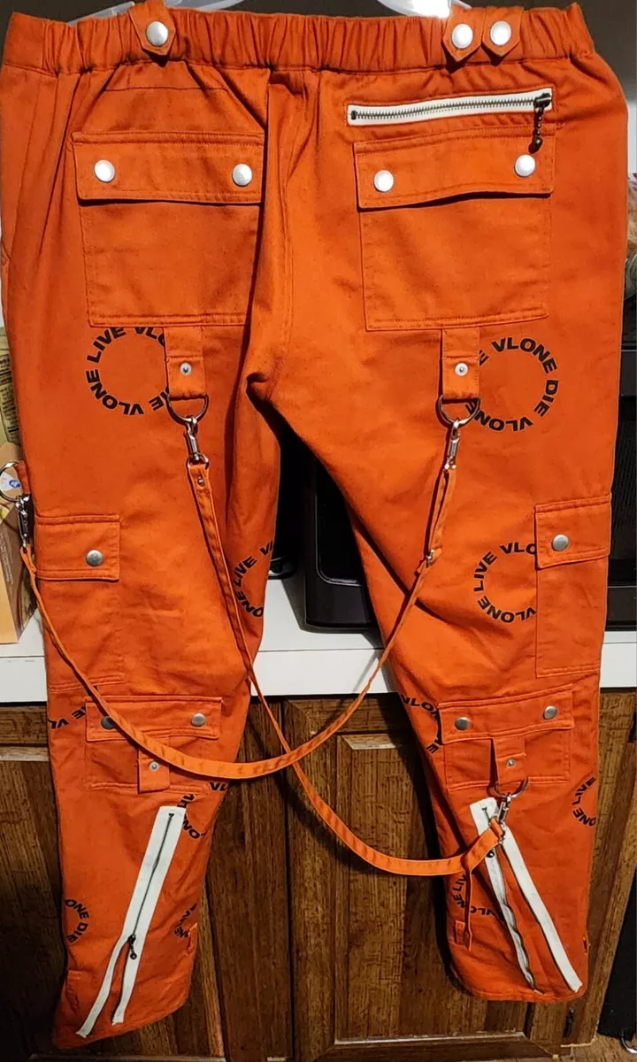 VLONE BONDAGE PANTS ORANGE LOGO