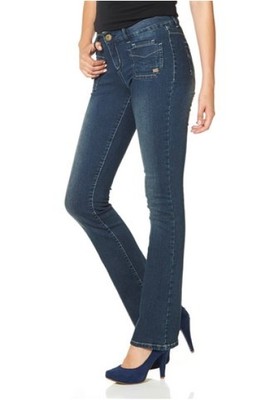 Arizona Jeans Slim Fit Samba Damen Stretch Denim Pants Blau Used Hose L32