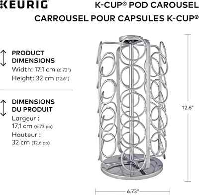 Keurig Storage Carousel, Coffee Pod Storage, Holds up to 36 Keurig K-Cup Pods,