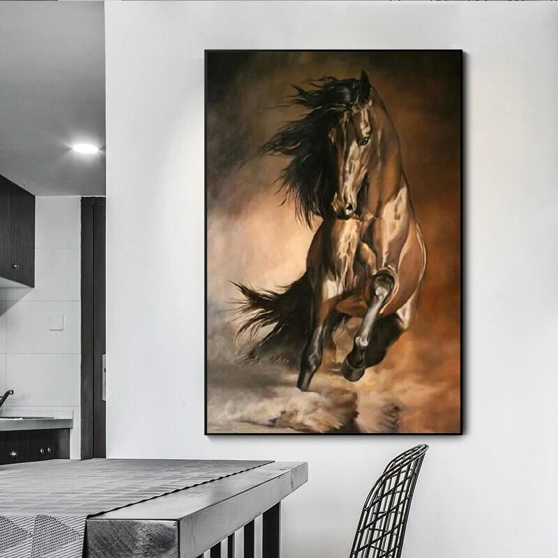 Running Horse Canvas Painting Print Art Mural Canvas Wall Art Home Decor Posters - Image 2 of 4