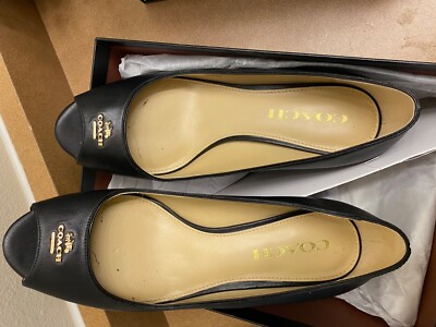 Women`s Shoes-COACH Gala Semi Matte Calf, Size 6.5M, Black
