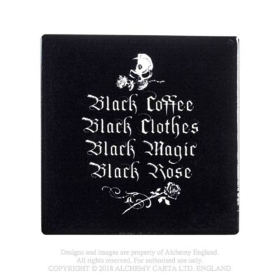 Alchemie Gothic schwarzer Kaffee, Kleidung, Magie, Rose Gedicht Keramik Untersetzer: Gothic