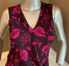 NEW Ann Taylor Loft dress Shift  Sz 0 Red And Pink Floral Sleeveless