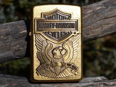 Harley Davidson Zippo Lighter - Made In USA - Bar & Shield - Eagle