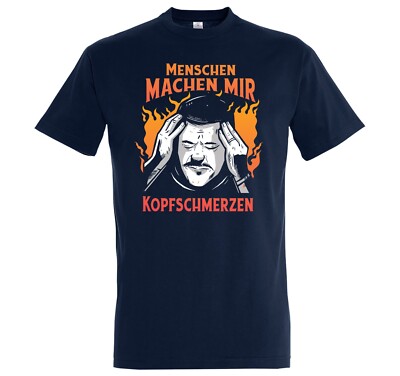 Youth Designz ''Menschen machen mir Kopfschmerzen''  Herren T-Shirt Logo Print