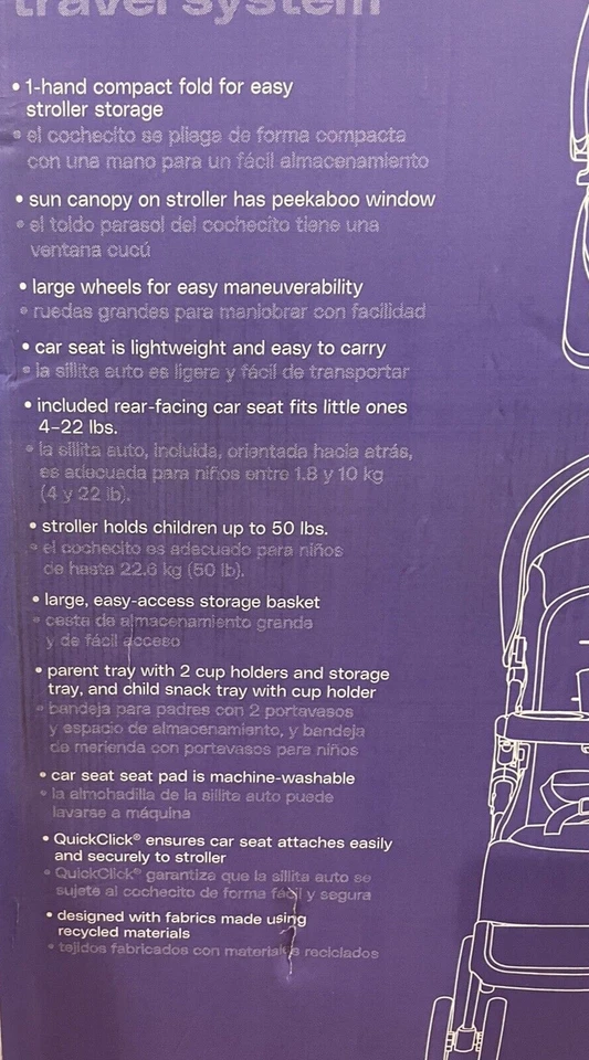 Sistema de Viaje Cosco Kids Lift & Stroll DX, Azul Tiza NUEVO SELLADO Recogida Foto 4 de 4