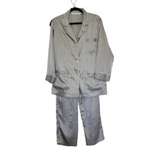 Vintage Victorias Secret Pajama Set Womens Small Y2K Houndstooth Print Satin