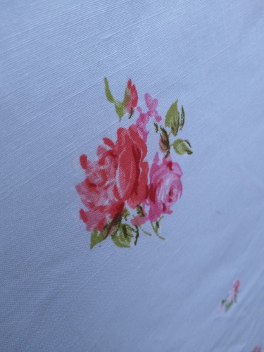Vintage Fashion Manor Pink Floral Roses Queen Flat Sheet JC Penney Muslin - Picture 15 of 16