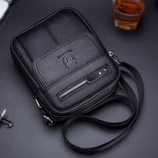 Mens Crossbody Bag Sling Shoulder Genuine Lea...