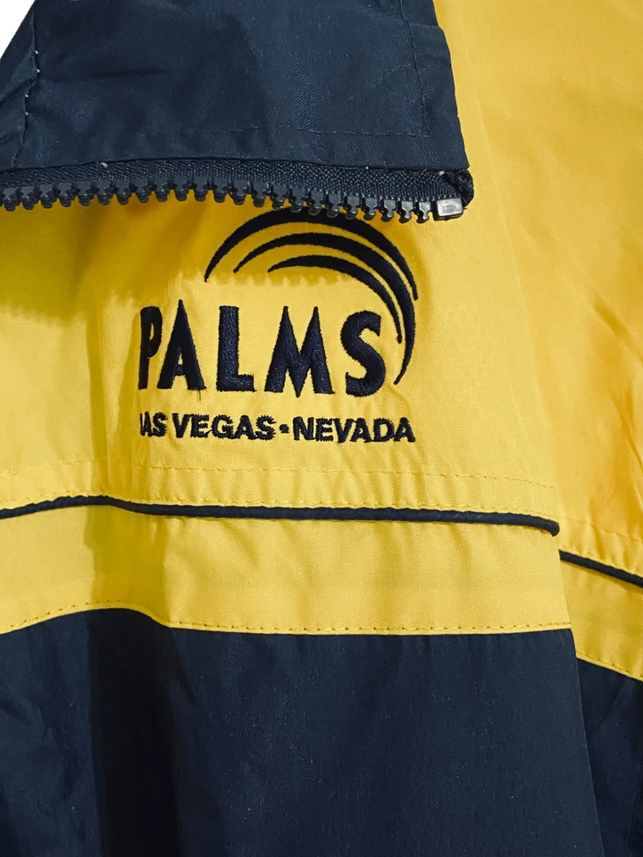 Vintage 2001 New w/ Tags Palms Casino Poker Room Windbreaker sz M Blue & Yellow - Image 2 of 4