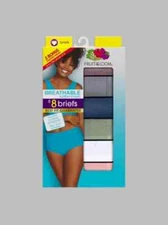 WOMEN'S BREATHABLE COTTON-⁠MESH BRIEF PANTY, ASSORTED 8 PACK