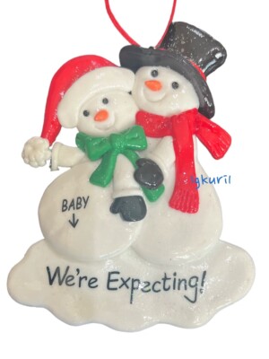 Christmas ornament snowman We're expecting a baby