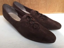 SELBY BROWN Suede Pumps COMFORT FLEX Size 8.5 Low Heel Vintage Shoes