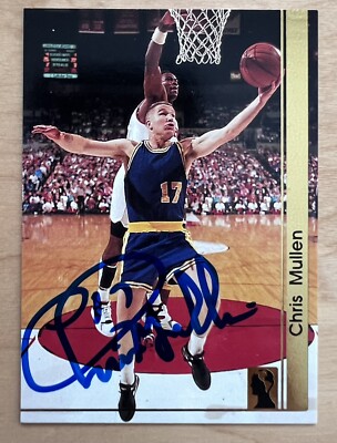 CHRIS MULLIN SIGNED PROMO BASKETBALL CARD *COA* AUTO GOLDEN STATE 