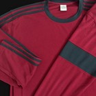 adidas Men's Red/Black 3-Stripes Crew Neck Lightweight Polyester Tee M — photo 5