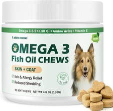 Dog Allergy Relief Chews - Omega 3 Fish Oil Skin and Coat Supplement - Dog Itchi