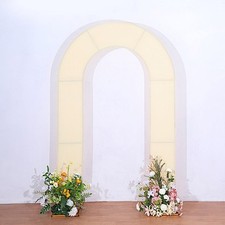 8ft BEIGE Fitted Spandex Open Arch Double Sided Backdrop STAND COVER Party Event
