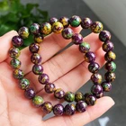 8mm 2pcs Beauty Glittering Color Azurite & Malachite Crystal Beads Bracelet