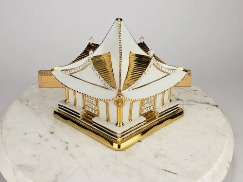 Vintage Porcelain Capodimonte Limoges Oggetti Pagoda White Gold Swarovski Italy