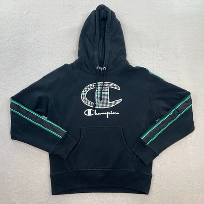 Champion Reverse Weave Hoodie Big C Logo Patch Shuttle Tape Sweatshirt Size M