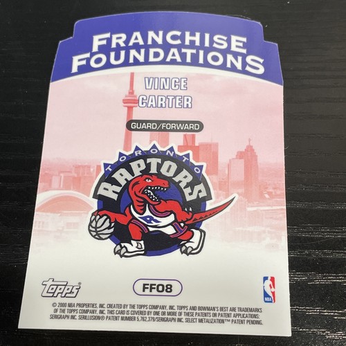Vince Carter 2000 Topps Bowman Franchise Foundation Die-Cut Card #FF08. Raptors - Picture 2 of 2