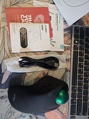 Nulea M505 Wireless Trackball Mouse With Green Trackball
