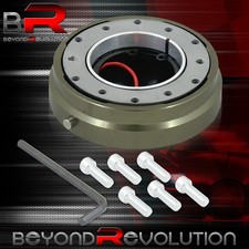 Thin Slim Steering Wheel Quick Release Adapter Hub 6-bolt Hole Setup Gunmetal