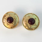 Vintage Liz Claiborne LCI Signed Gold Tone Clip-On Earrings