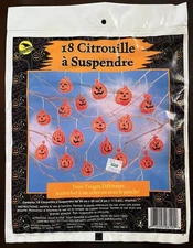 Vintage 90s Sun Hill Hanging Pumpkin JOLs Decor Outdoor Indoor 18 Piece New NIB
