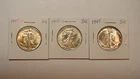 1945 P, D & S WALKING LIBERTY HALVES 3 UNCIRCULATED SILVER 50C Coins!