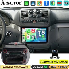4+64G Android 15 Autoradio Carplay Navi Kamera F&uuml;r Mercedes-Benz Vito Viano W639