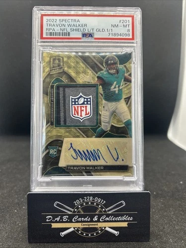 TRAVON WALKER 2022 Spectra SUPERFRACTOR ROOKIE PATCH AUTO RC #D 1/1 JAGUARS J10
