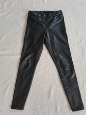 Damen Leder Hose Leggins, Schwarz, Größe 40