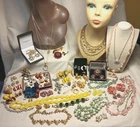 Vintage Jewelry Lot Hobe Coro Crown Trifari JJ Germany Napier Monet Lucite Weiss