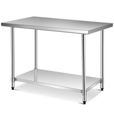 30" x 48" Stainless Steel Food Prep  Work Table Commercial Kitchen Table Silver