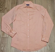 NWOT Ralph Lauren Purple Label Men's Peach Long Sleeve Button Up Dress Shirt 