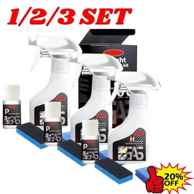 Headlight Restoration Kit Car Veh icle Lamp Lens Cleaning Polish Repair Tool-.