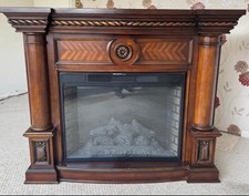 Large Flame Effect Electric Fire With Mahogany Surround by Twin star