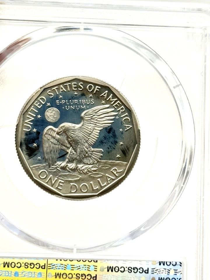 1981-S SBA $1 • PCGS PR69DCAM Type 1 • Sky Blue Toned Proof Dollar - Image 4 of 4