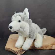 Animal Alley Toys R Us Realistic Husky Dog Gray Wolf Plush Stuffed Toy 12"