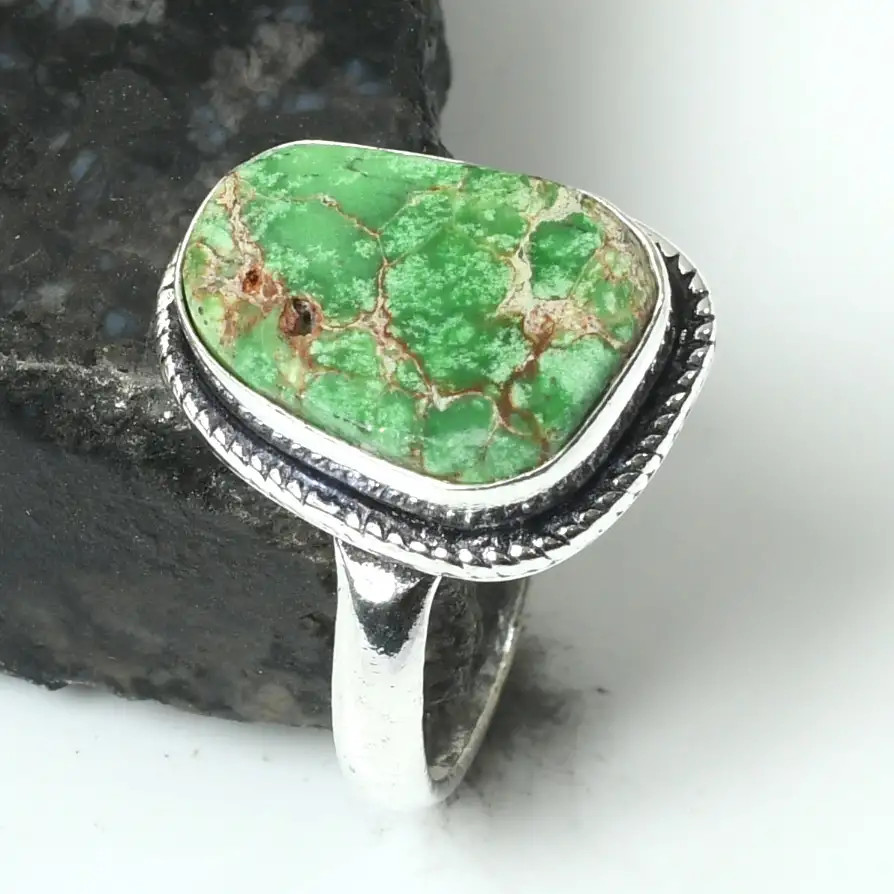 Sea Sediment Jasper Gemstone Ethnic Ring Jewelry Unisex Gift US Size-9 AR 82135