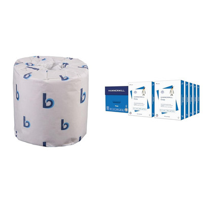 B6144 2-Ply Septic Safe Toilet Tissue - White (96/Carton) & Hammermill Printer P