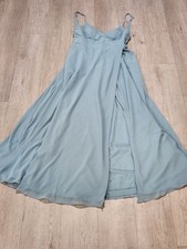 Azazie Women's Formal Dress Sage Green Size 14. A-Line. Front Slit. Lined.
