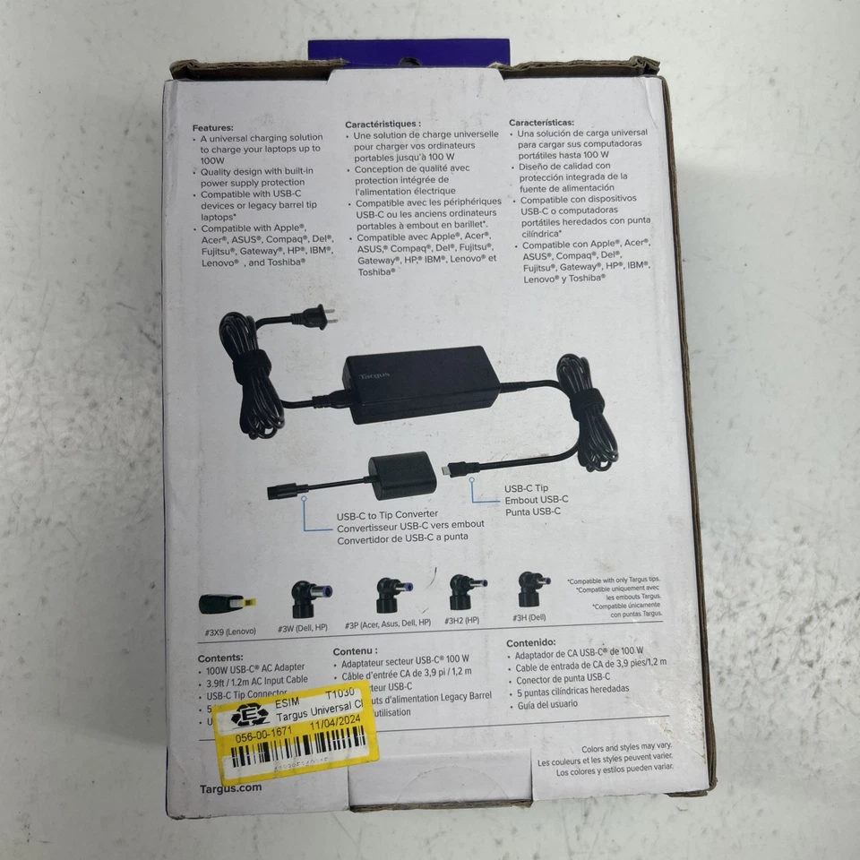 Universal Laptop Charger 100W Universal A.C Adaptor APM108TT New Targus - Image 3 of 4