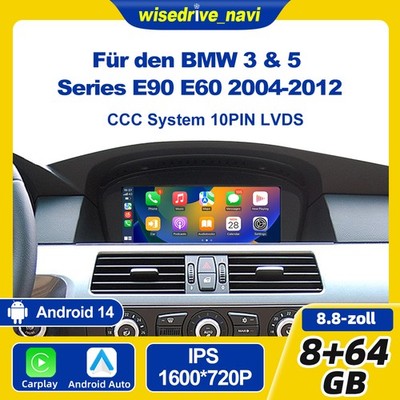 8,8'' Android14 Carplay Für BMW E90 E91 E92 E60 E61 CCC E63 E64 GPS Autoradio 64G
